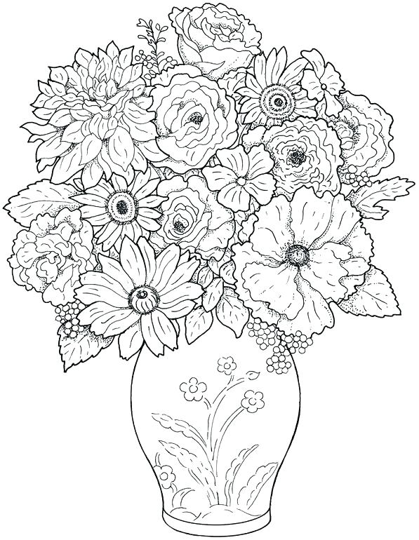 Free Printable Difficult Coloring Pages For Adults Flower 597x770 Free Printable Difficult Coloring Pages For Adults Flower