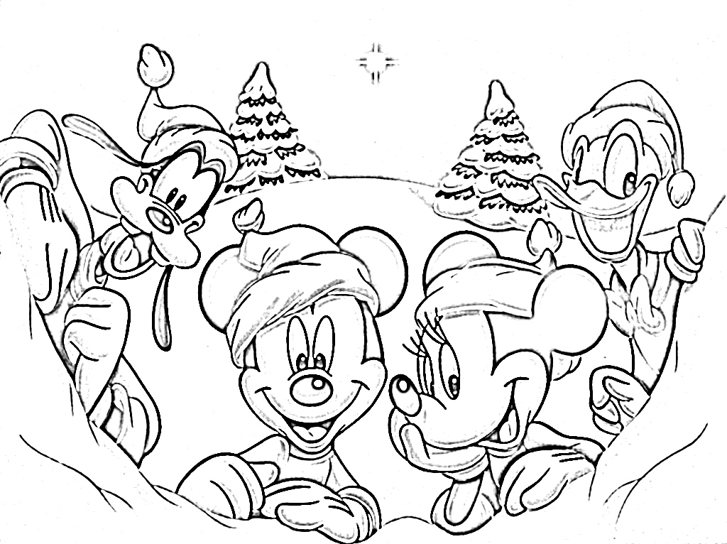 Disney Christmas Coloring Pages 1024x766 Disney Christmas Coloring Pages