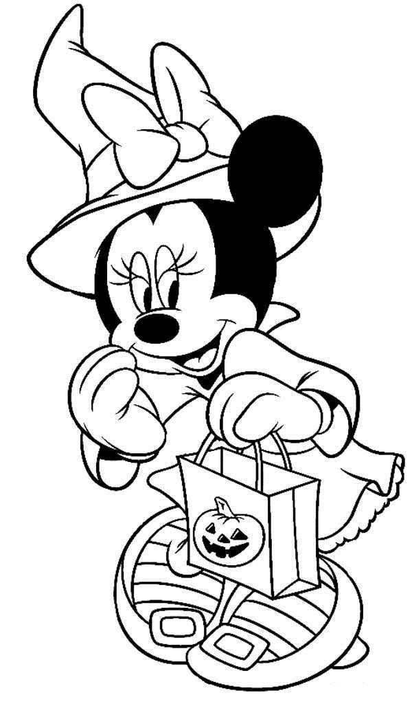 600x1024 Disney Halloween Minnie Coloring Sheet For Kids Picture 7 550x938