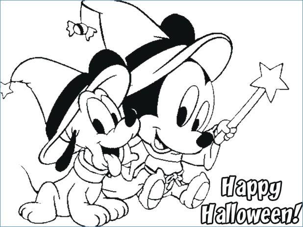 618x463 Mickey On Pumpkin Disney Halloween Coloring Pages