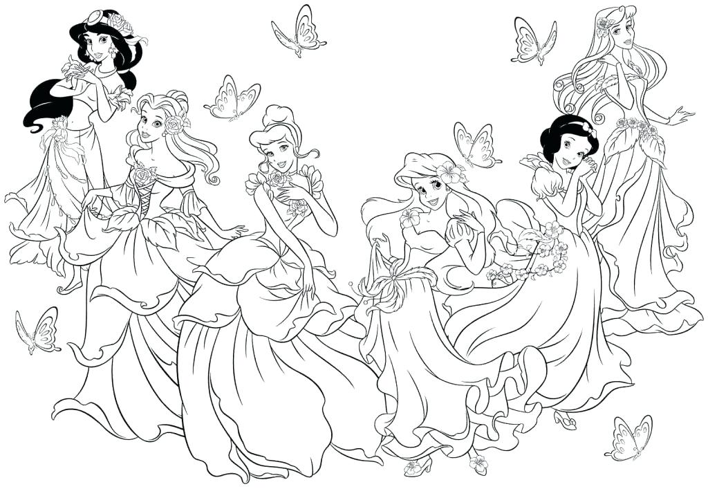 1024x707 Free Printable Disney Princess Coloring Pages For Kids Princesses