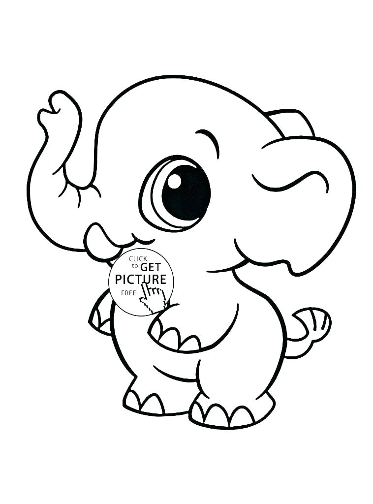 758x1024 Elephant Coloring Page