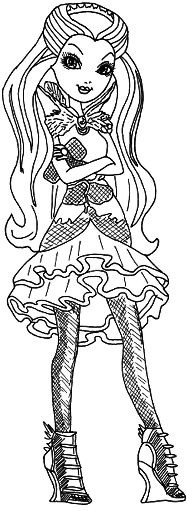 Ever After High Lovely Raven Queen Coloring Pages 600x1634 Ever After High Lovely Raven Queen Coloring Pages
