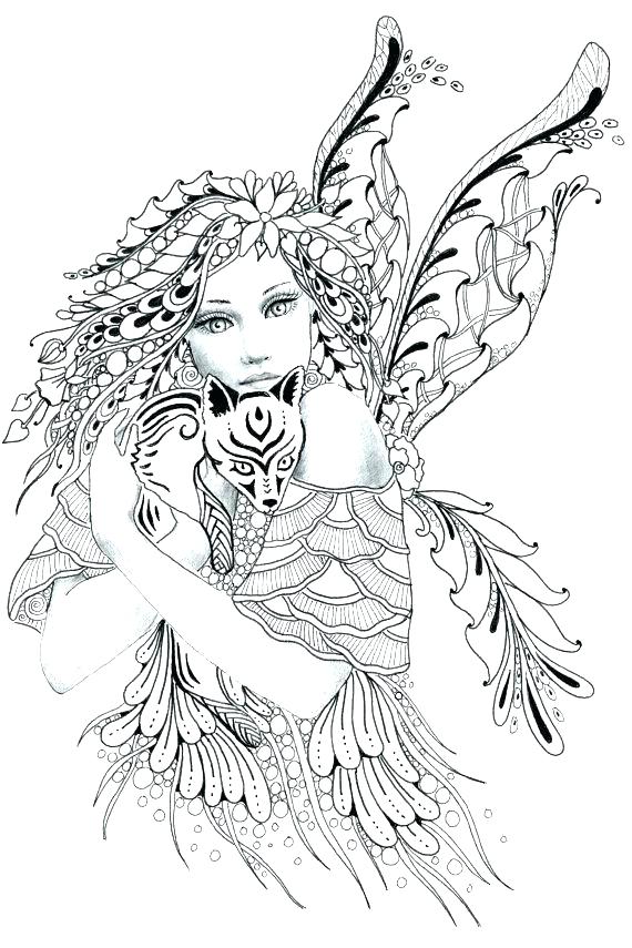 Detailed Fairy Coloring Pages Free Printable Fairy Coloring Es 570x855 Detailed Fairy Coloring Pages Free Printable Fairy Coloring Es