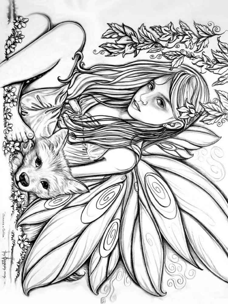750x1000 Fairy Coloring Pages For Adults. Free Printable Fairy Coloring Pages.