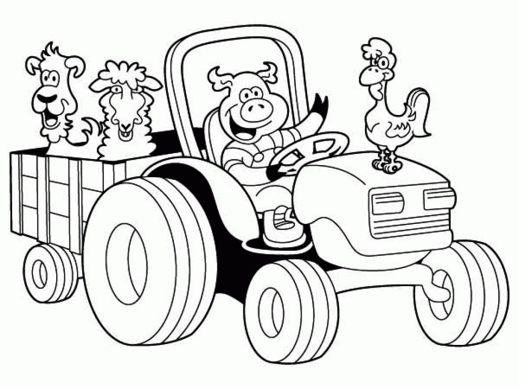 Simple Tractor Coloring Pages Fresh Free Printable Farm Animal 1024x768 Simple Tractor Coloring Pages Fresh Free Printable Farm Animal