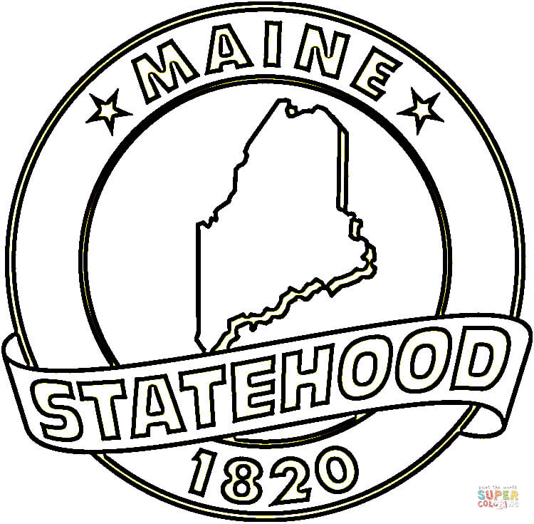750x735 Maine Flag Coloring Page Flag Of Maine Coloring Page Free