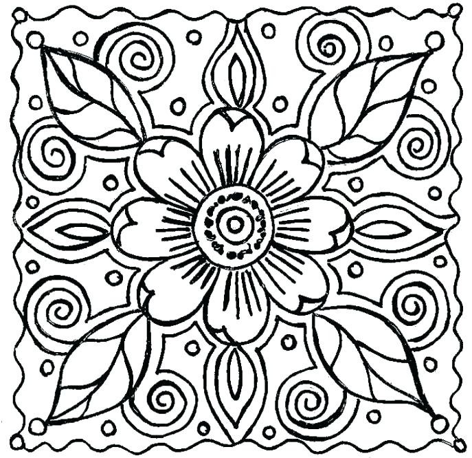 687x666 Free P Great Free Printable Flowers Coloring Pages