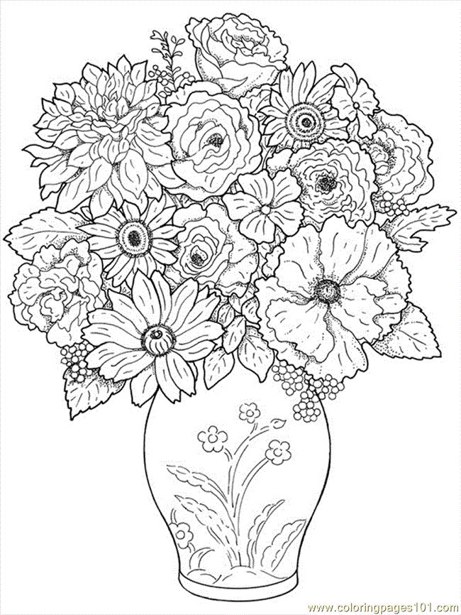 650x866 Free Printable Flower Coloring Pages For Adults