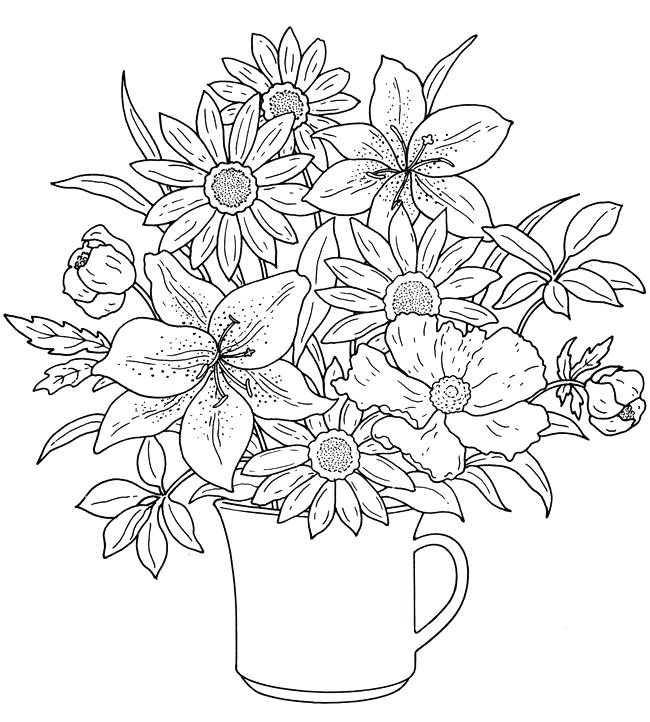 650x722 Flower Coloring Pages Printables Flowers Coloring Pages Printable