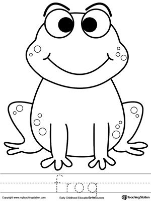 300x400 Frog Coloring Page And Word Tracing Tracing Worksheets