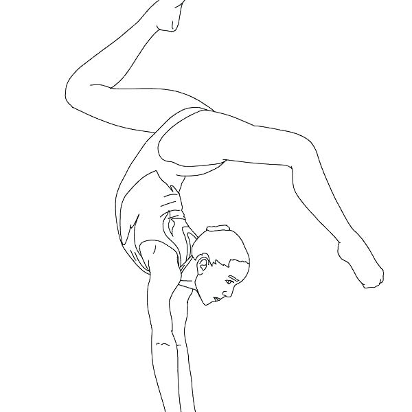 600x600 Gymnast Coloring Pages Printable Gymnastics Coloring Pages