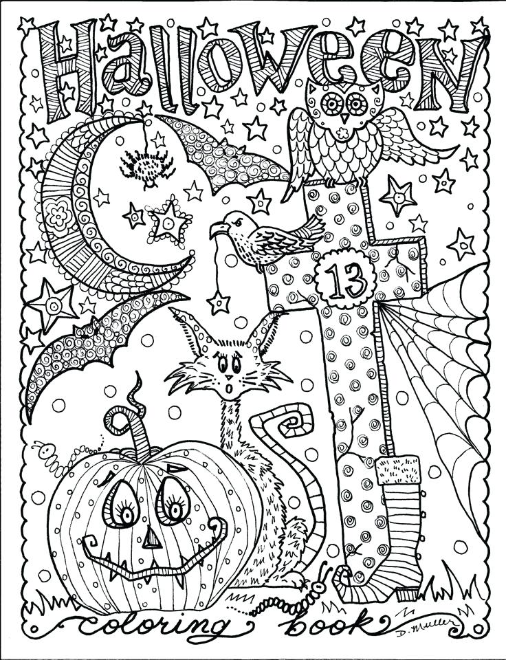736x960 Halloween Coloring Book For Adults