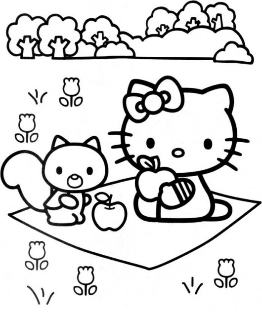 Hello Kitty Coloring Pages For Kids Free 530x632 Hello Kitty Coloring Pages For Kids Free