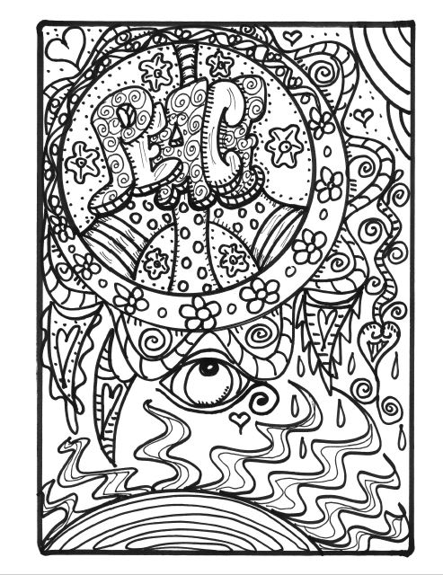 493x640 Free Coloring Pages For Adults 8 Funky Pictures From Hippie Folk