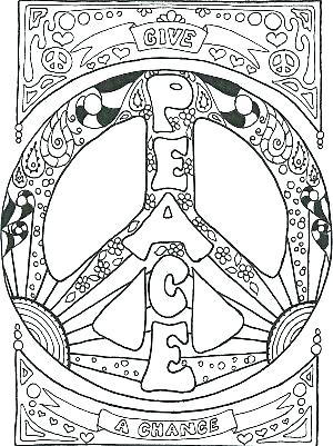 300x401 Free Printable Hippie Coloring Pages