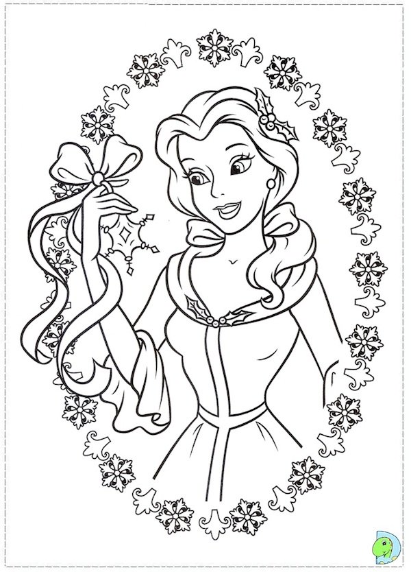 600x834 Free Printable Christmas Disney Princess Coloring Pages