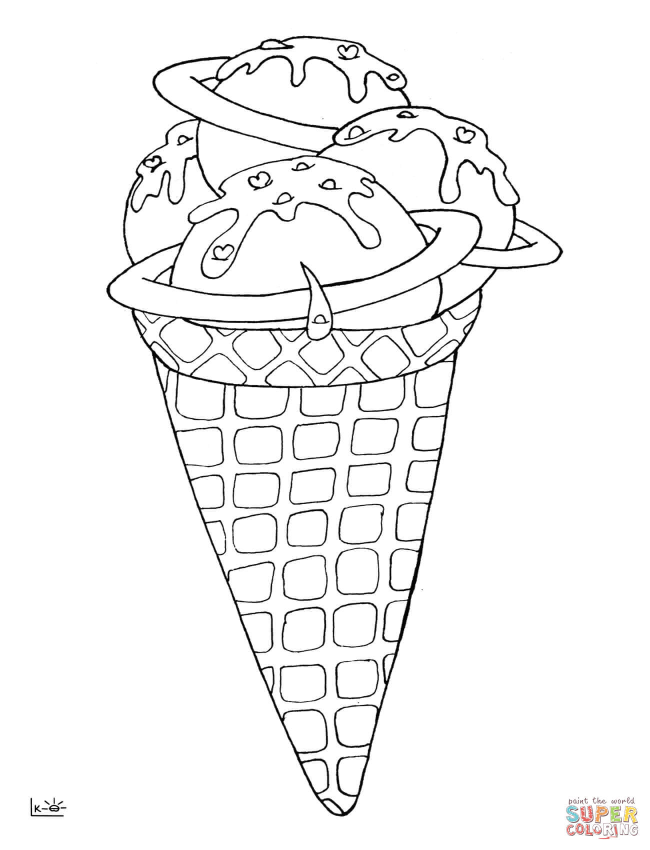 How To Draw Heart And Ice Cream Coloring Pages For Kids Printable 1300x1700 How To Draw Heart And Ice Cream Coloring Pages For Kids Printable