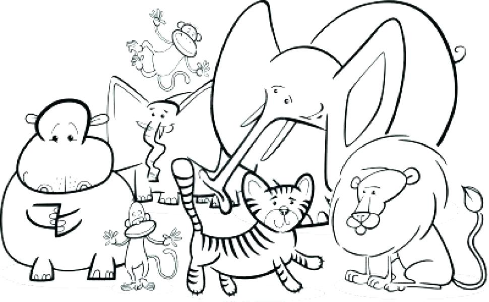 Jungle Animal Coloring Pages Safari Animals Coloring Pages 970x599 Jungle Animal Coloring Pages Safari Animals Coloring Pages