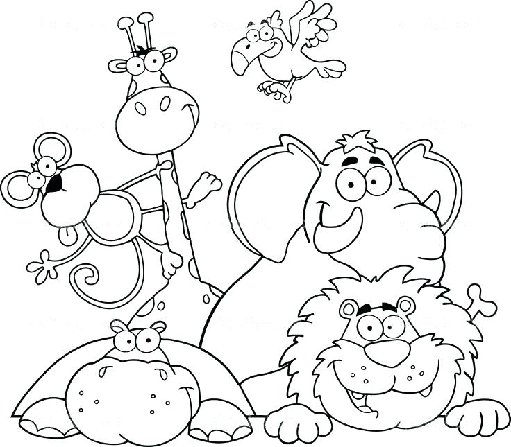 Jungle Animals Coloring Page Jungle Animal Coloring Pages 736x645 Jungle Animals Coloring Page Jungle Animal Coloring Pages