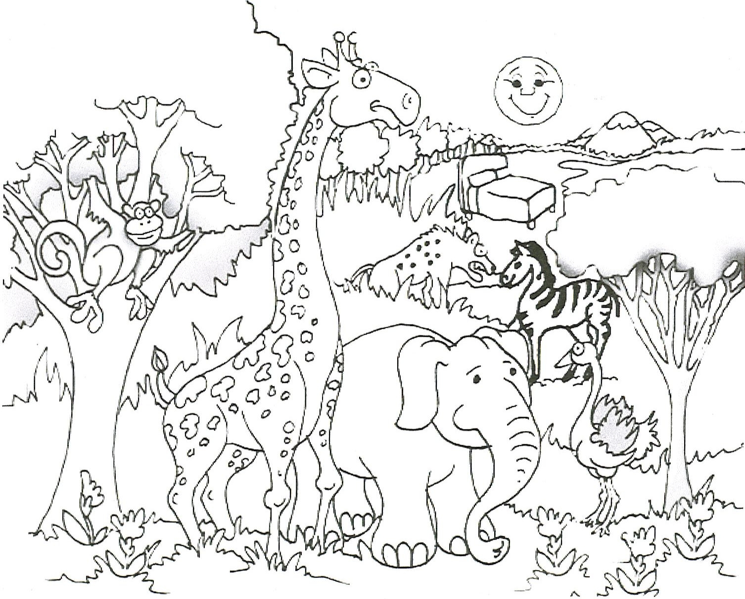 Animals Coloring Page 1506x1211 Animals Coloring Page