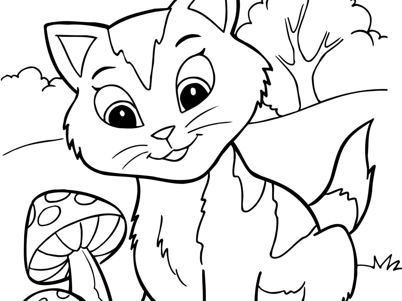 Kitten Coloring Page Free Printable And Download Animals Cute 1400x1050 Kitten Coloring Page Free Printable And Download Animals Cute