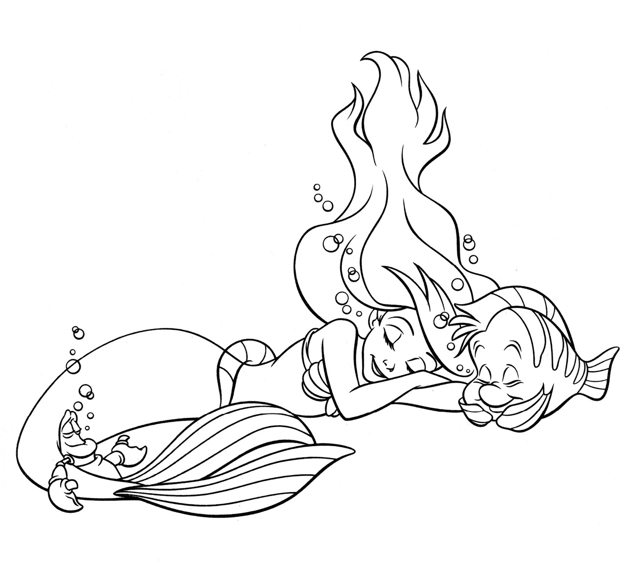 1280x1152 Ariel Coloring Pages