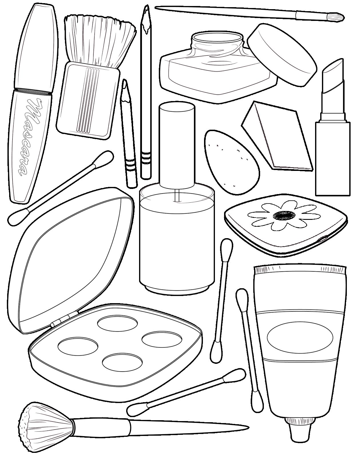 Makeup Coloring Pages Online Barbie Free Printable For Children 1237x1600 Makeup Coloring Pages Online Barbie Free Printable For Children