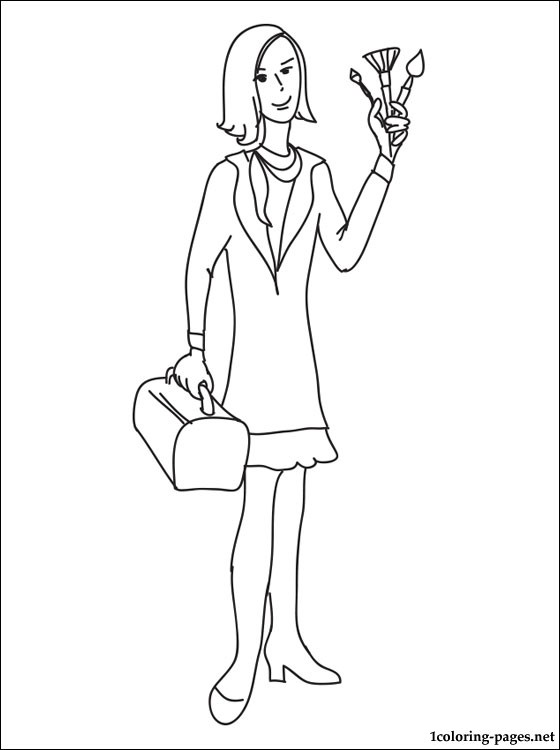 Makeup Artist Coloring Page Coloring Pages 560x750 Makeup Artist Coloring Page Coloring Pages