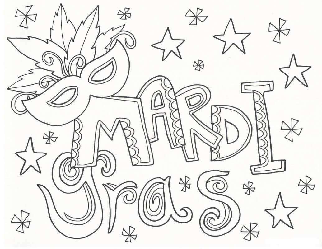 Mardi Gras Color Pages Printable 1035x800 Mardi Gras Color Pages Printable