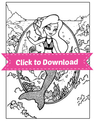 300x388 Free Printable Mermaid Coloring Page