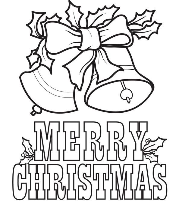 594x700 Free Printable Merry Christmas Bells Coloring Page For Kids Free