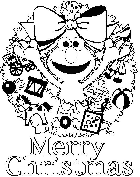 585x740 Free Printable Elmo Christmas Coloring Pages