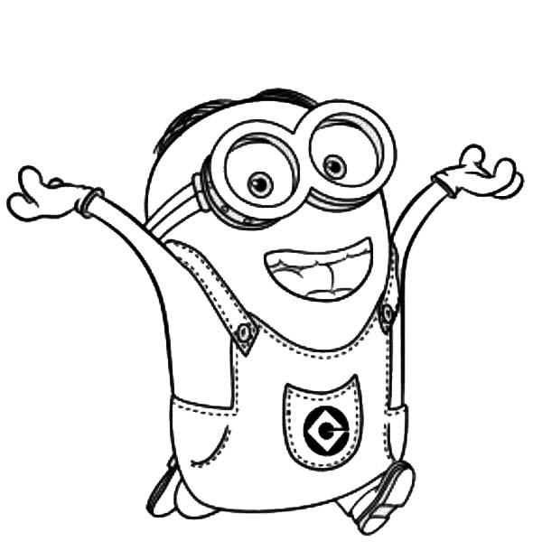 Minion, Dave The Minion Is Happy Coloring Page Dave The Minion Is 600x610 Minion, Dave The Minion Is Happy Coloring Page Dave The Minion Is
