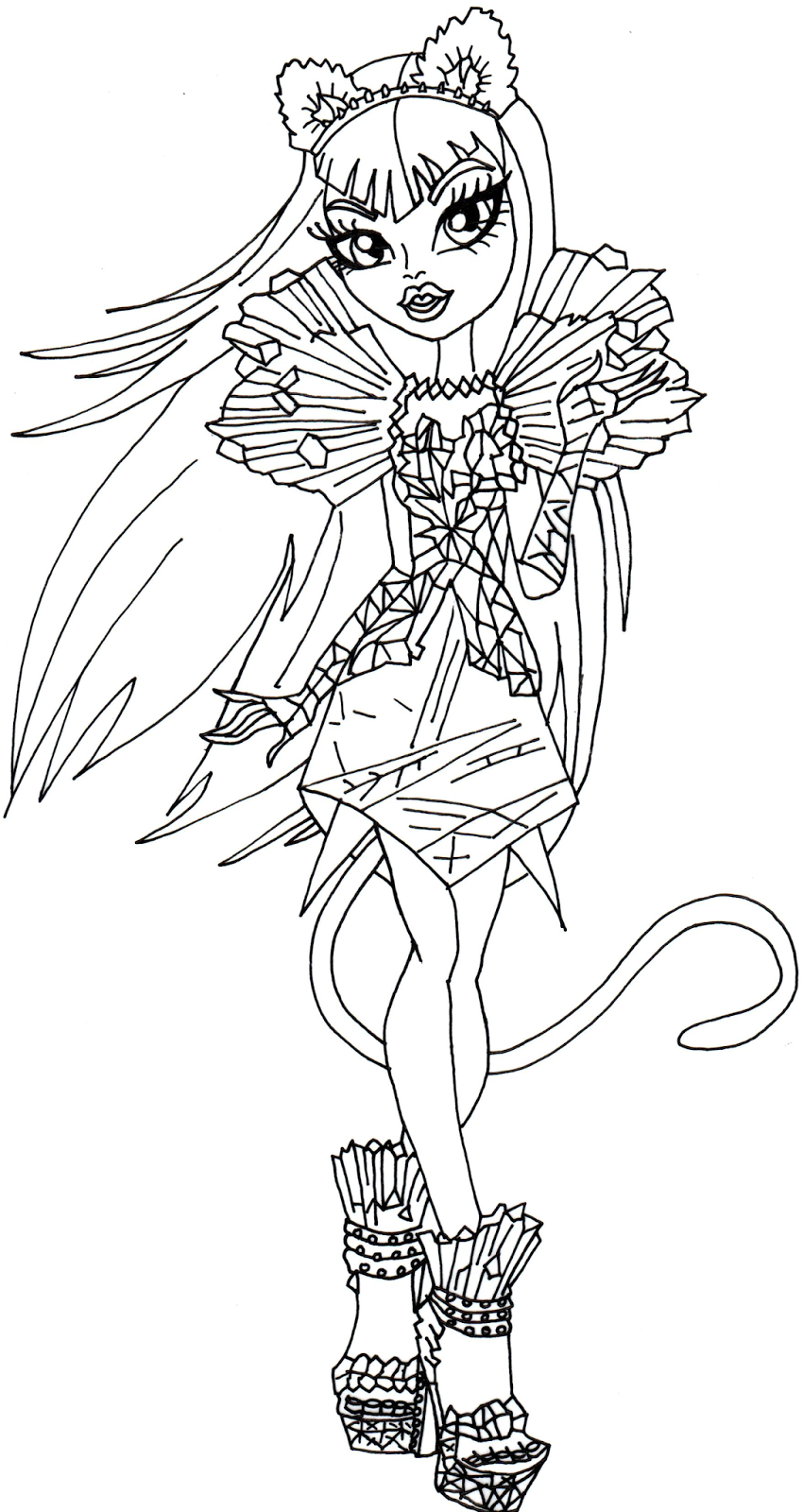 850x1600 Free Printable Monster High Coloring Pages Catty Noir Boo York