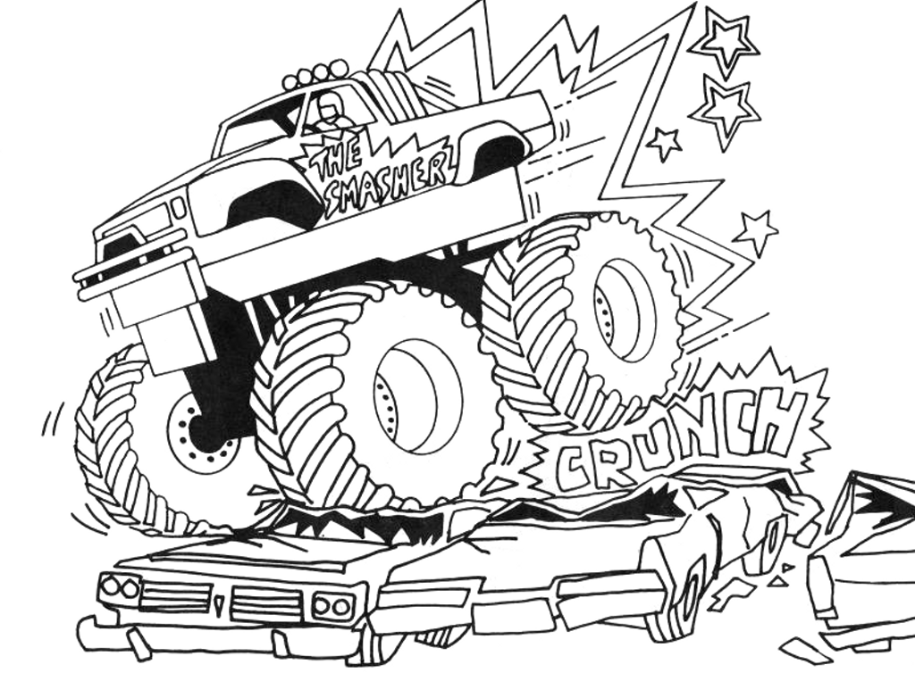 Monster Truck Coloring Pages 1024x754 Monster Truck Coloring Pages