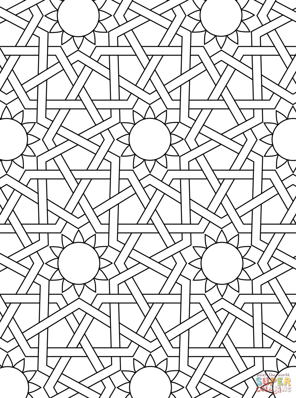 Islamic Ornament Mosaic Coloring Page Free Printable Coloring 1024x1373 Islamic Ornament Mosaic Coloring Page Free Printable Coloring