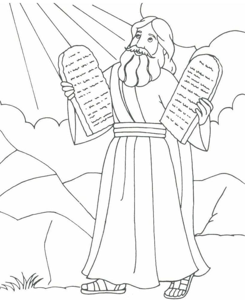 818x1003 Free Printable Moses Coloring Pages For Kids 10 Commandments