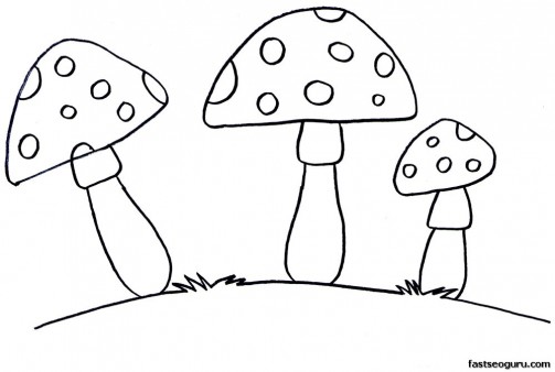 503x338 Free Printable Vegetable Mushrooms Coloring Pages For Kids