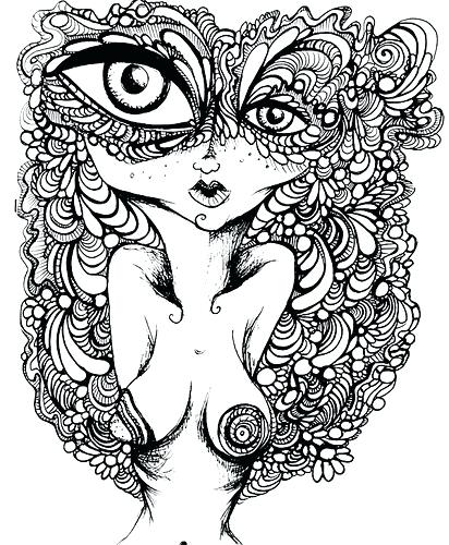 412x500 Psychedelic Coloring Pages Free Psychedelic Mushroom Coloring