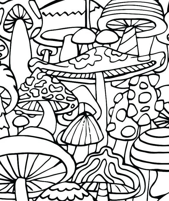 570x677 Adult Coloring Pages Mushrooms Printable Coloring Pages Coloring