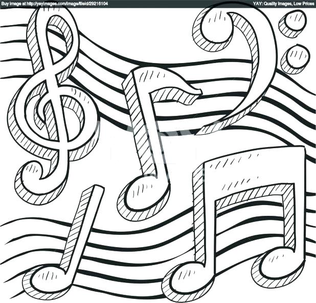 618x591 Music Coloring Pages Printable Music Notes Coloring Page Royalty