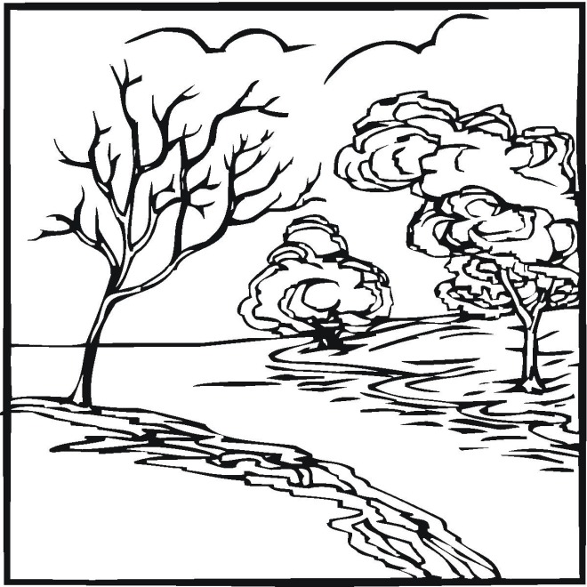 660x660 Drawn River Coloring Page