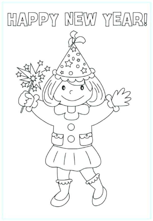 600x862 Happy New Year Coloring Pages For Free