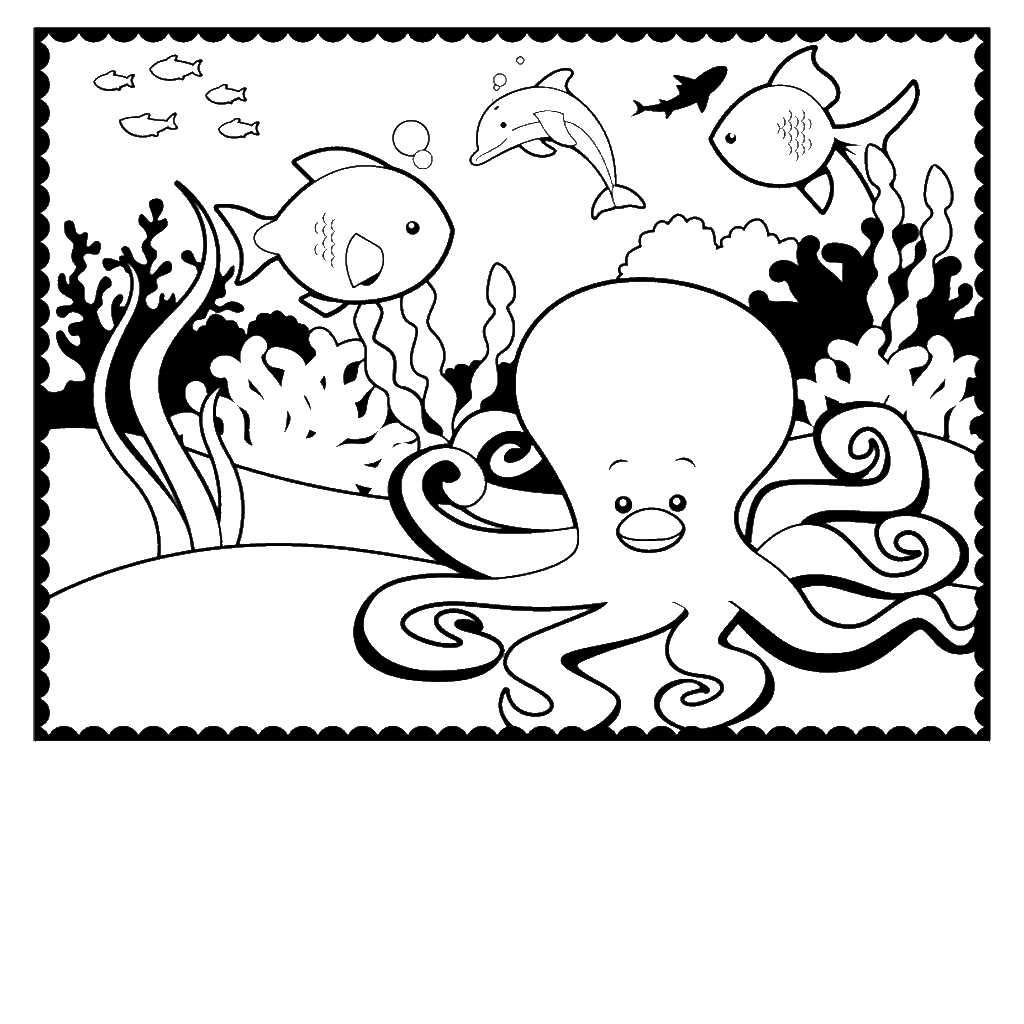 Enchanting Coloring Pages Octopus Component 1024x1024 Enchanting Coloring Pages Octopus Component
