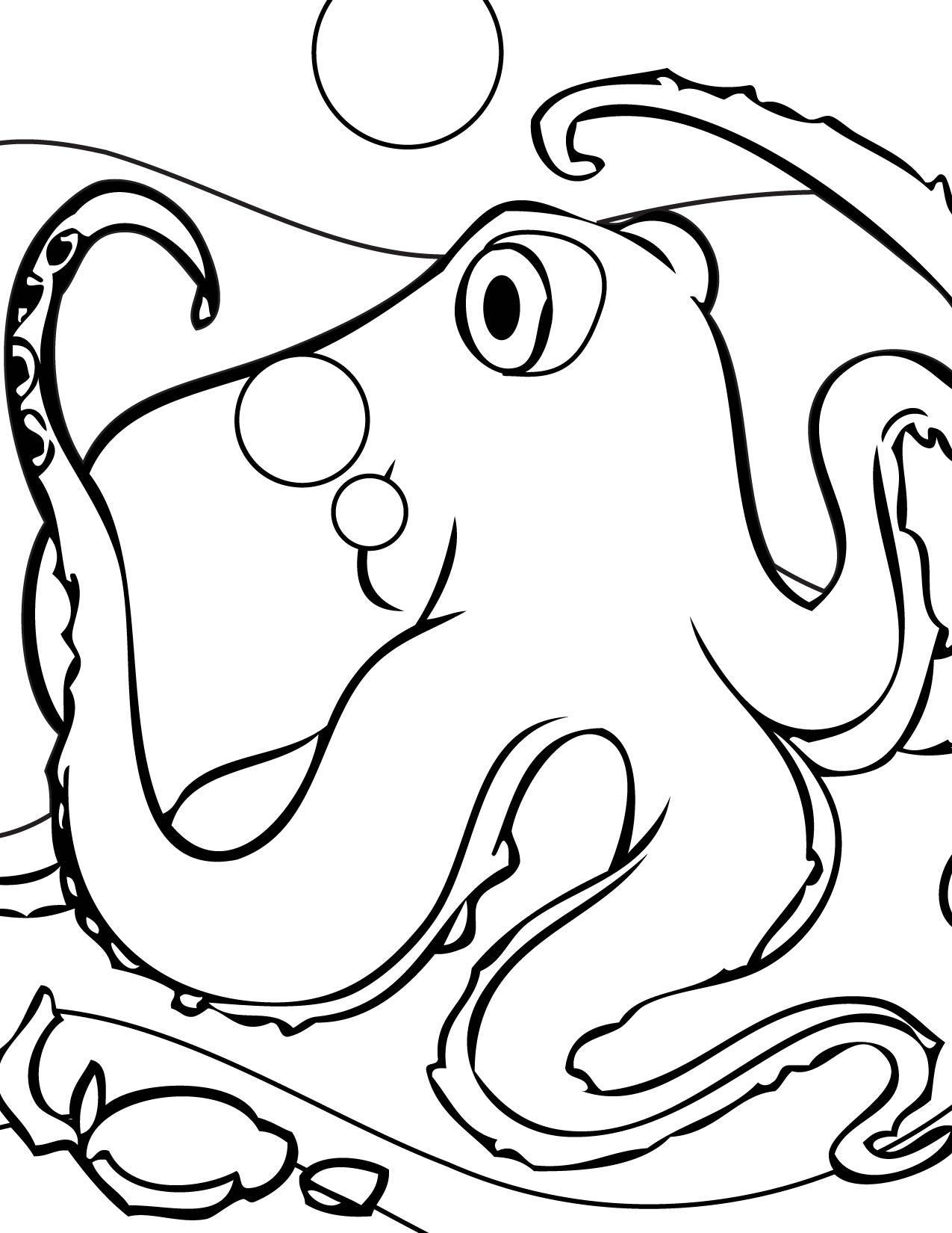 Simple Octopus Coloring Pages Printable By Octopus Coloring Page 1275x1650 Simple Octopus Coloring Pages Printable By Octopus Coloring Page