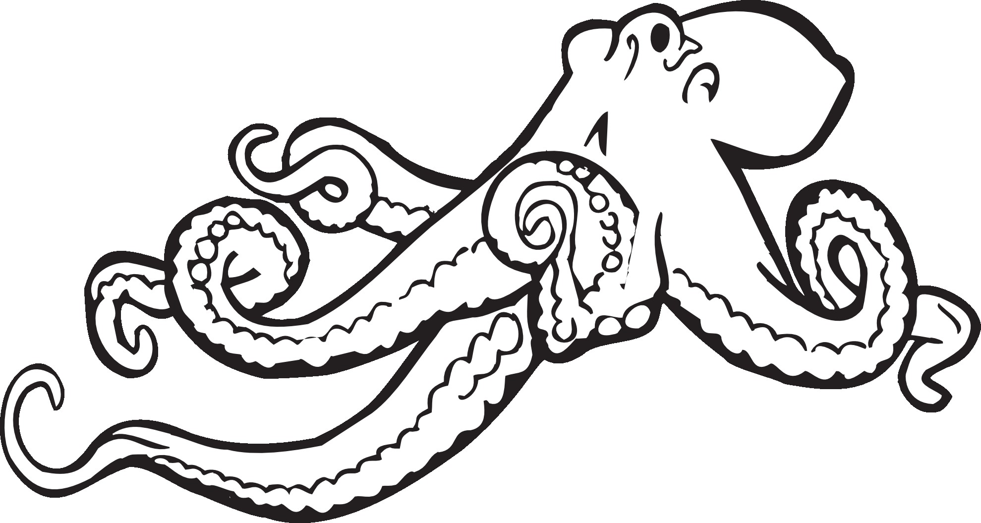 Strange Realistic Octopus Coloring Page Reveal 1979x1055 Strange Realistic Octopus Coloring Page Reveal