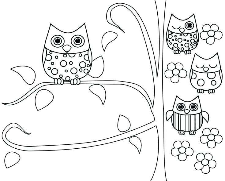 735x593 Owl Coloring Pages To Print Owl Coloring Pages Owl Coloring Pages