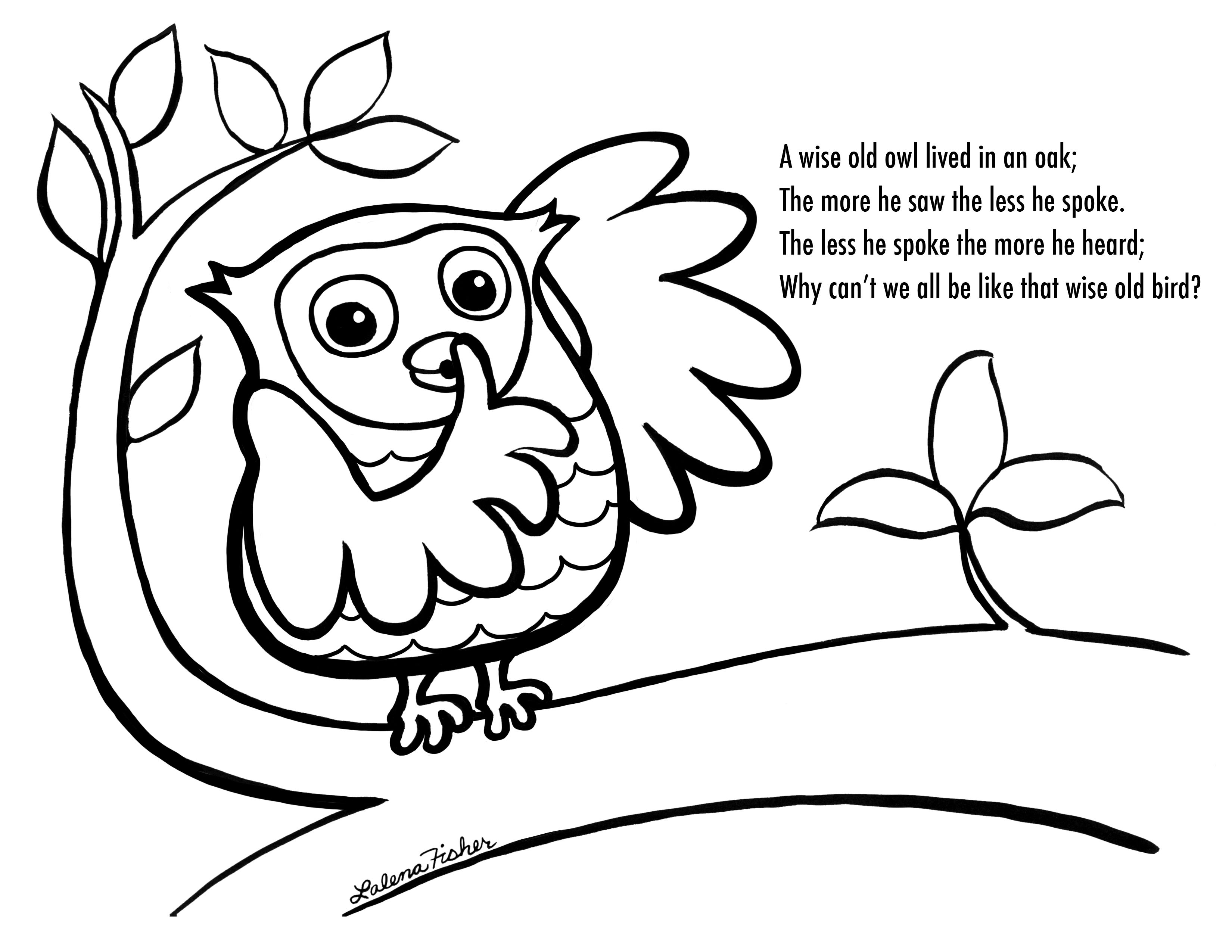 3300x2550 Owl Coloring Pages Free Printables Wise Old Owl Coloring Page