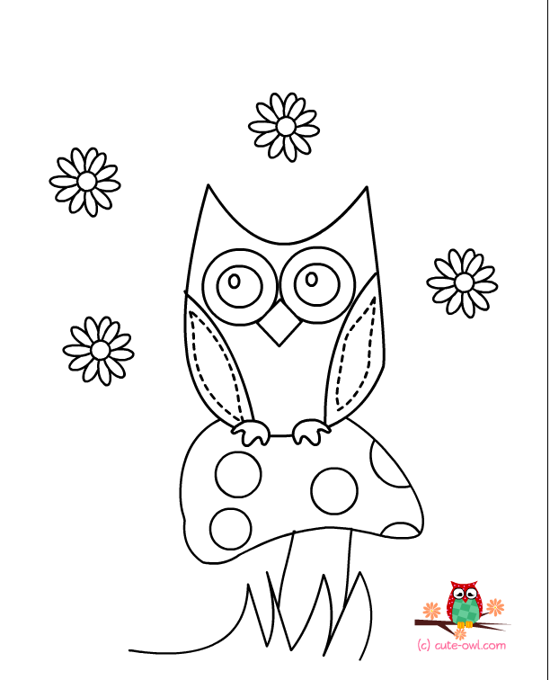 612x756 Cute Owl Coloring Pages